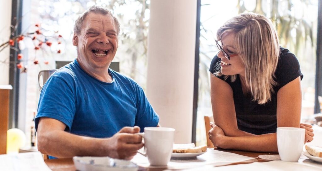 disabled person smilling